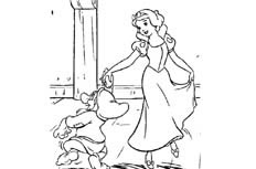 白雪公主与小矮人一起跳舞的人物简笔画步骤图片大全