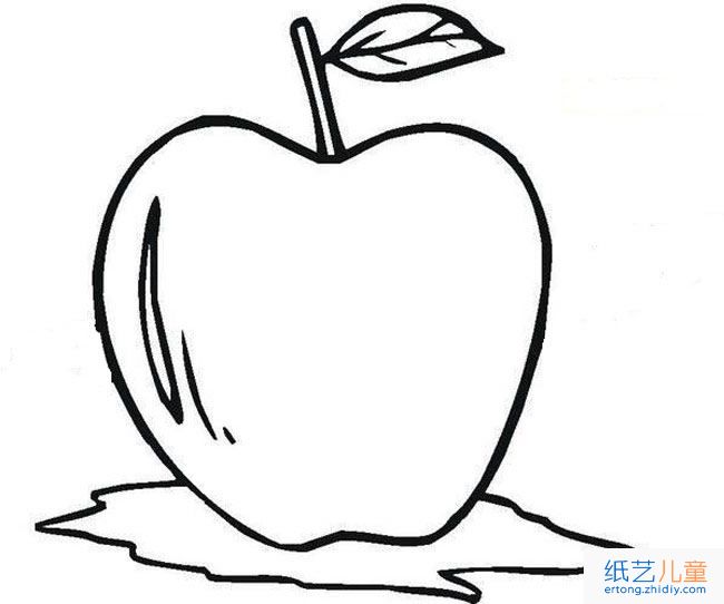 苹果水果简笔画步骤图片大全