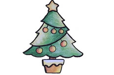 五个简单的步骤画出圣诞树简笔画的图解教程