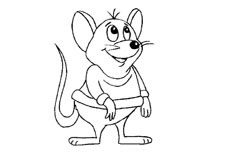 一只胖乎乎的，拥有一双大眼睛的卡通老鼠简笔画步骤大全