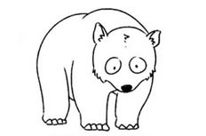 一只站在冰块上面的呆萌可爱的北极熊简笔画步骤大全
