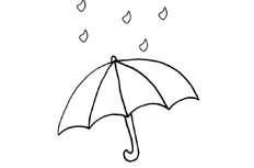 帮助人们遮风挡雨的雨伞简笔画步骤图片大全