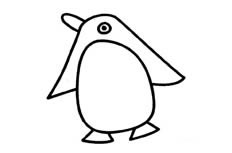 一只已经胖的走不动路的企鹅动物简笔画重要步骤
