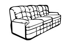 一个坐起来很舒服的长沙发简笔画物品绘制步骤