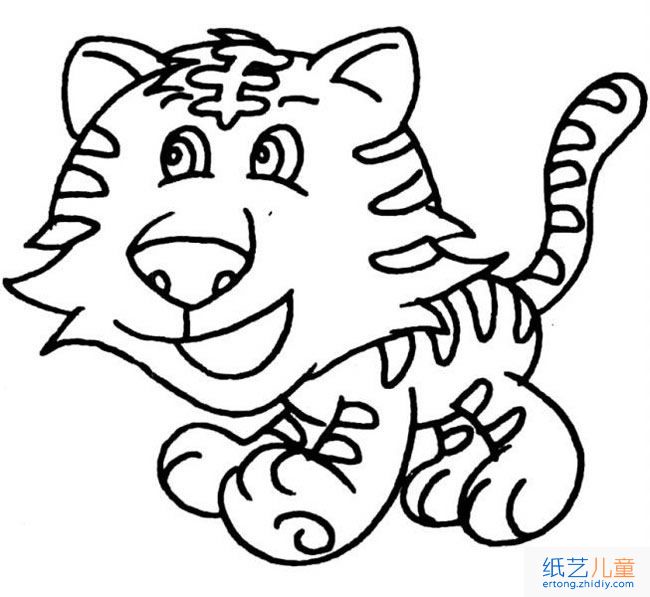 可爱老虎动物简笔画步骤图片大全