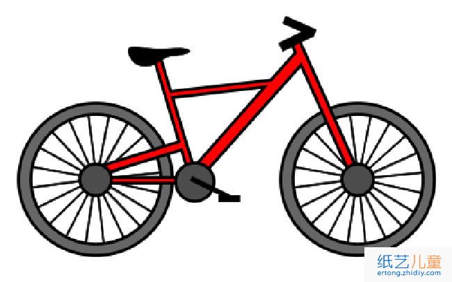 自行车交通工具简笔画步骤图片大全