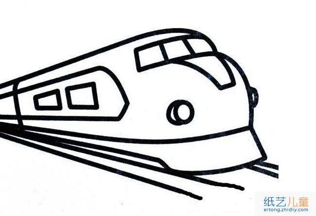 火车交通工具简笔画步骤图片大全