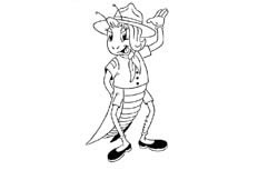 穿着打扮干净利索的卡通蚂蚱昆虫简笔画步骤图片大全