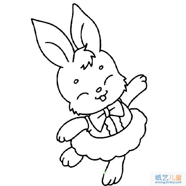 跳舞的小兔子简笔画动物_跳舞的小兔子动物简笔画步骤图片大全
