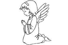 跪在虔诚祈祷的天使人物简笔画图解步骤大全