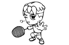 球技非常高超的网球小王子动漫人物简笔画绘制步骤