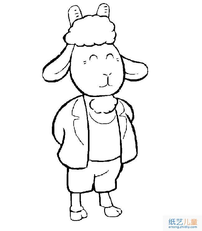 卡通小羊动物简笔画步骤图片大全