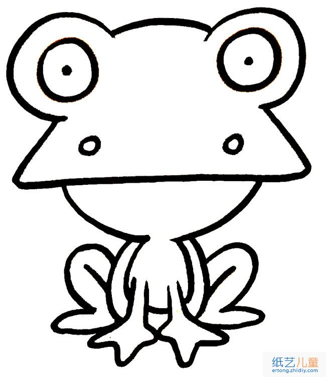 大眼青蛙动物简笔画步骤图片大全