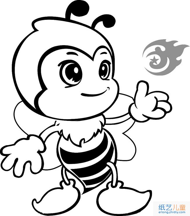 小蜜蜂简笔画步骤图片大全