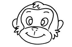 一颗拥有一双明亮大眼睛的猴头像简笔画