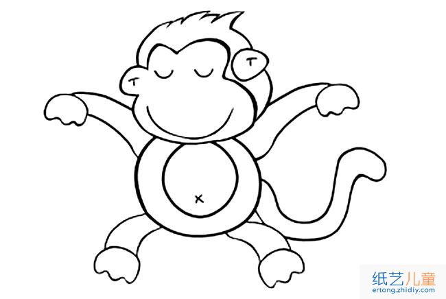 猴年猴子动物简笔画步骤图片大全