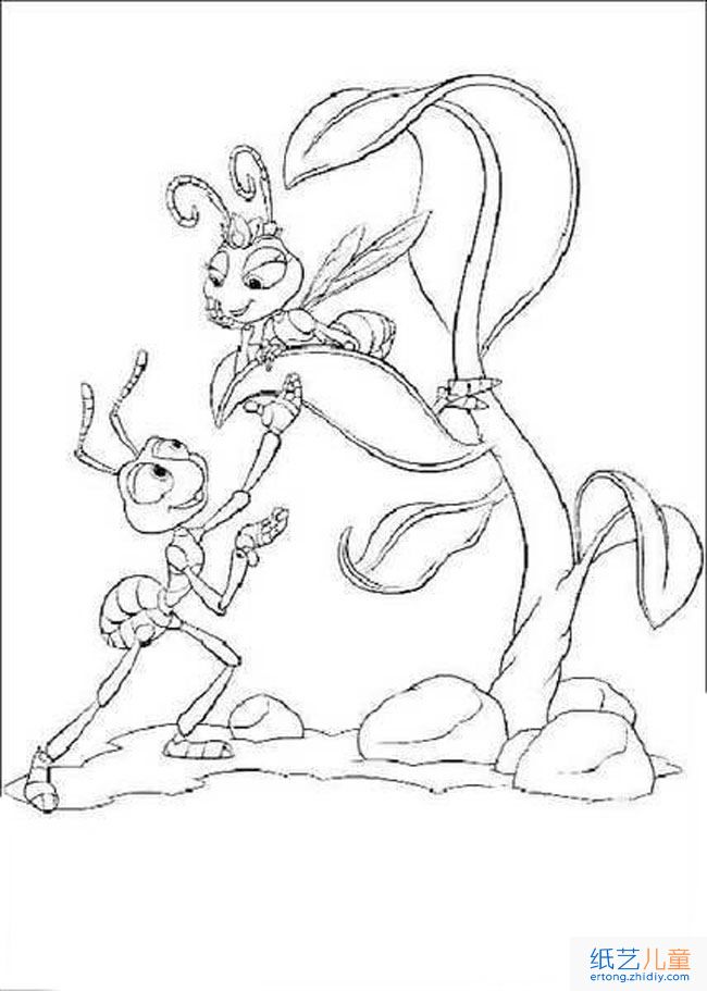 蚂蚁王子与公主简笔画步骤图片大全