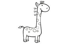 一只看起来胖乎乎的可爱长颈鹿动物简笔画主要步骤图片