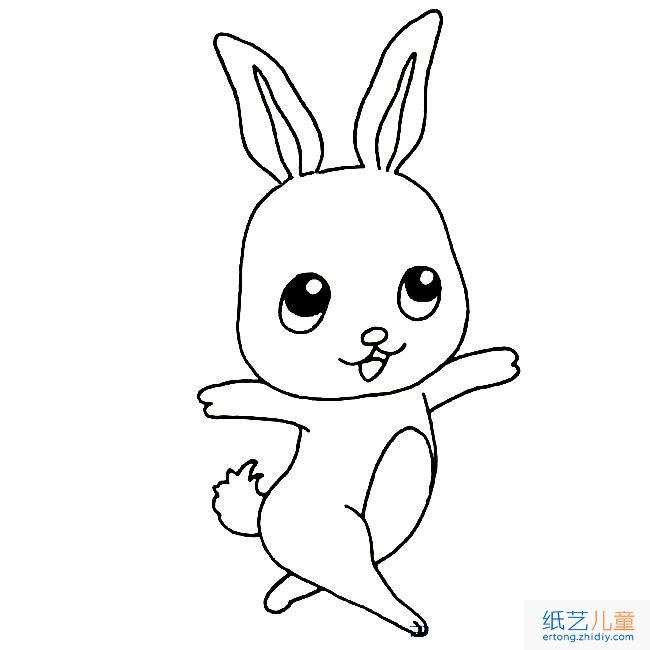 可爱的小兔子动物简笔画步骤图片大全