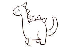 长相超级可爱的恐龙简笔画