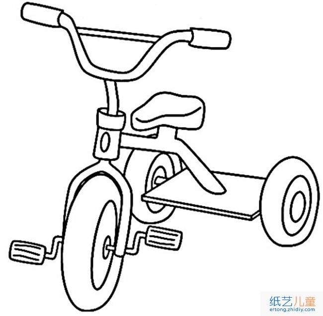 儿童三轮单车交通工具简笔画步骤图片大全