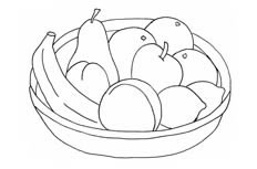 一盘装满了桃子苹果各种水果的美味简笔画步骤图片
