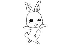 正在翩翩起舞的兔子简笔画