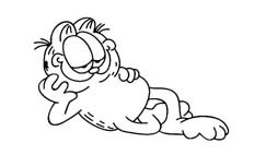 一只躺在地上看起来很慵懒的加菲猫动物简笔画重要步骤