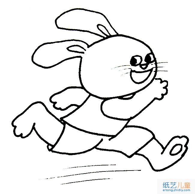 奔跑的兔子动物简笔画步骤图片大全