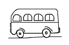 看起来非常可爱漂亮的小巴士交通工具简笔画步骤图片大全
