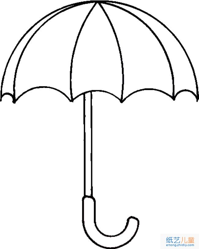 雨伞物品简笔画步骤图片大全二