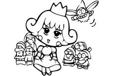 白雪公主和七个小矮人在一起团聚的简笔画主要步骤