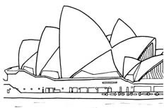 看起来很大气的悉尼歌剧院建筑简笔画步骤图片大全
