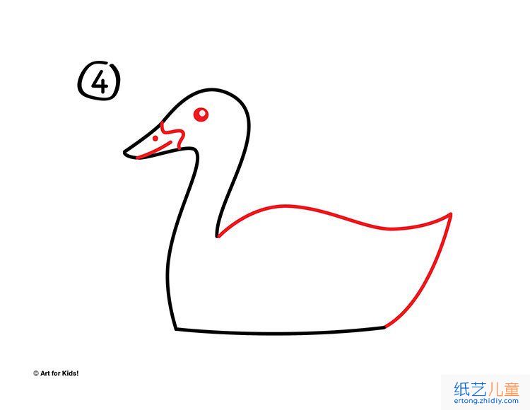 如何画一只水中的鸭子
