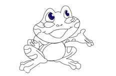 快乐往前跳的快乐青蛙简笔画