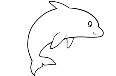 怎样画出高高跃起的海豚简笔画