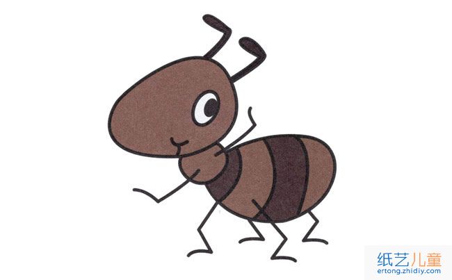 小蚂蚁昆虫简笔画步骤图片大全