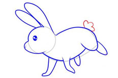 随意几笔勾勒出奔跑的兔子简笔画