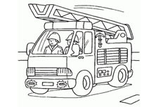每天救火的消防车简笔画绘制步骤图解
