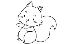 胖乎乎非常可爱的小松鼠简笔画