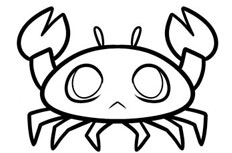 分享张牙舞爪的小螃蟹简笔画