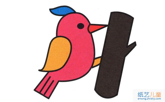 啄木鸟动物简笔画步骤图片大全