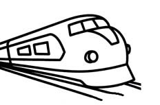 一辆正在轨道上面快速行驶的火车简笔画步骤图解