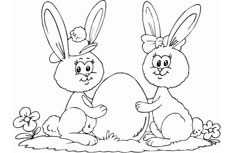 两只打扮地非常可爱的蹦蹦跳跳兔子简笔画绘制步骤大全