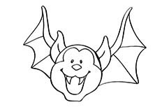 一只看起来特别可爱的蝙蝠动物简笔画步骤图片大全
