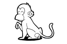 一只非常讨人喜爱的可爱猴子简笔画步骤图片大全