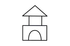 一座非常简单的积木房子简笔画主要制作步骤