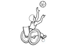 非常励志的轮椅篮球简笔画