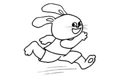 快速向前奔跑的兔子简笔画