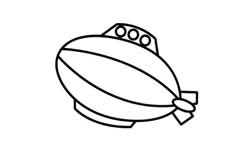 一艘正在高空中航行的潜艇气球简笔画主要绘制步骤
